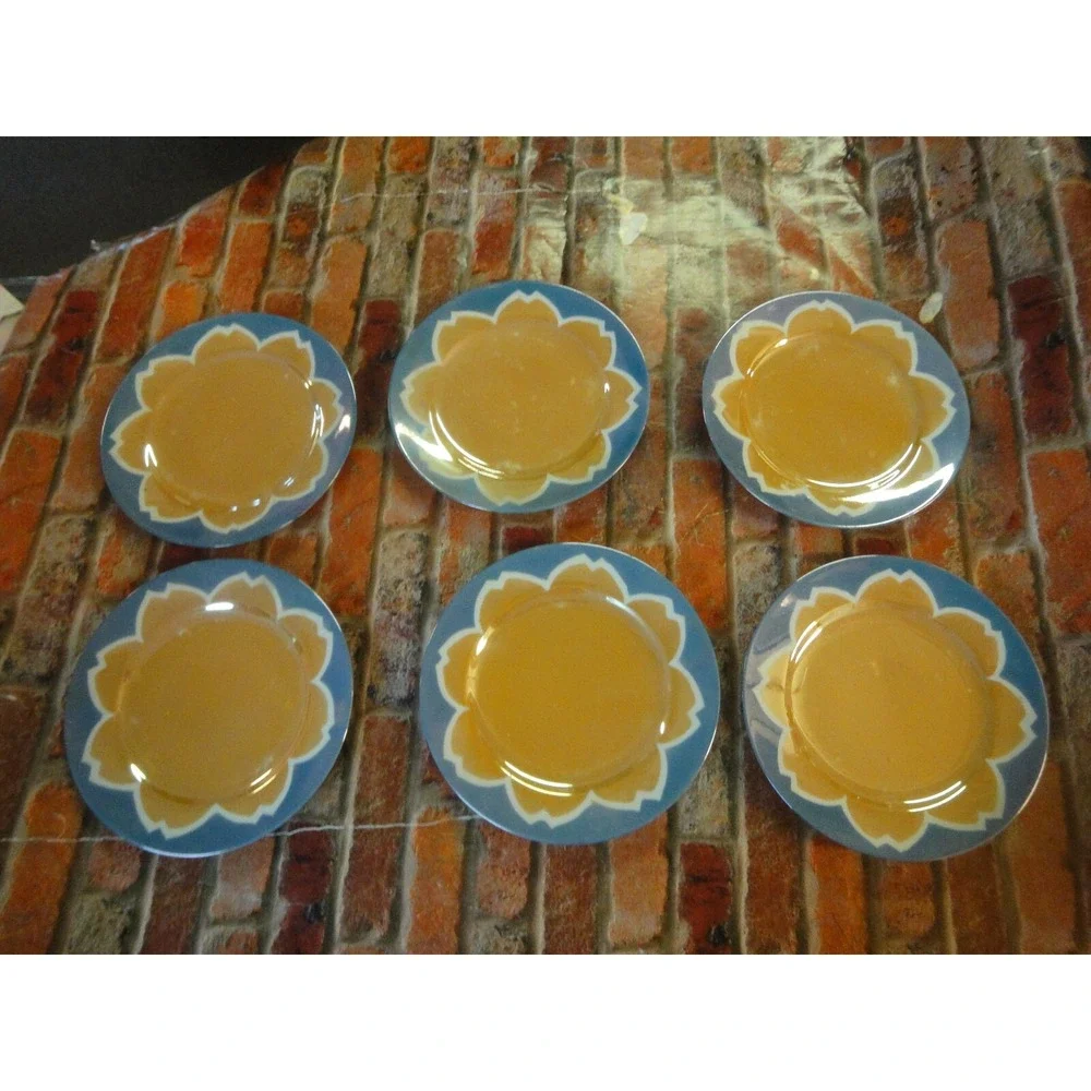 6 lot hand painted japan stamped salad 7.25
